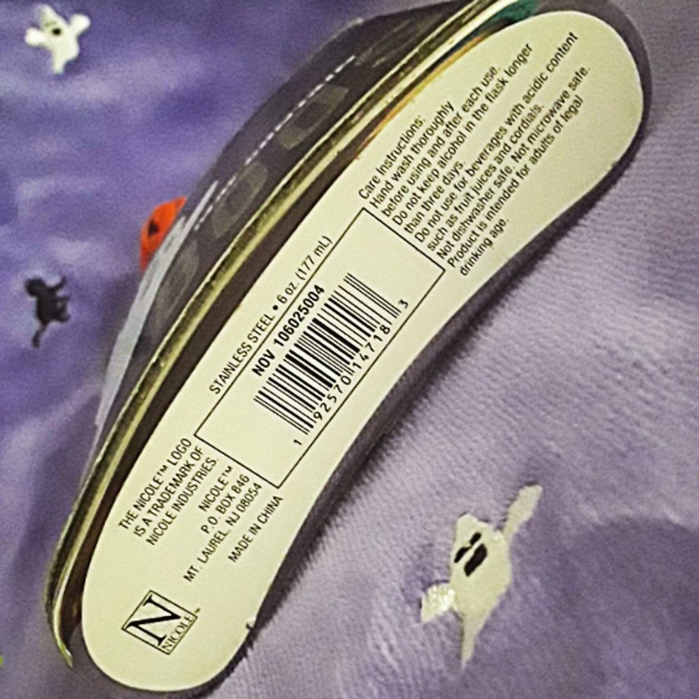BOO! NWT 6oz. SS Halloween Themed Flask - Picture 8 of 8